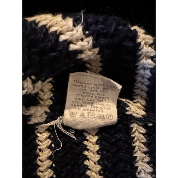 J.Crew Navy & Cream Striped Linen-Cotton Sweater XS Preppy Coastal Nauticalcore - Picture 8 of 8